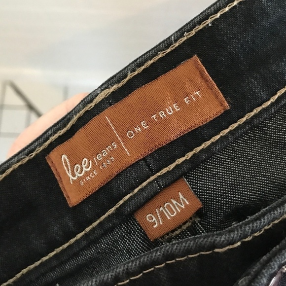 Vintage Lee Women’s Denim jeans Flare Wide legs High Rise Black Size 9-10 - Picture 4 of 6